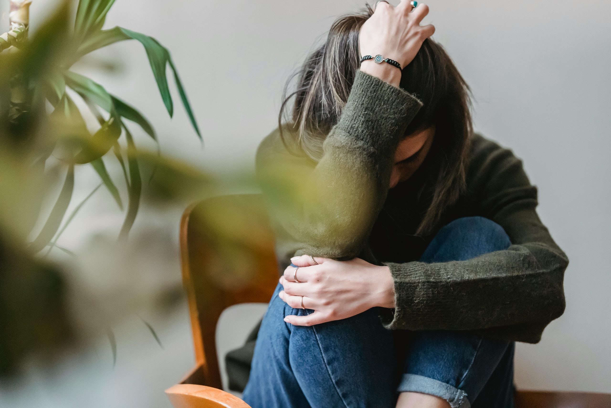 A distressed woman