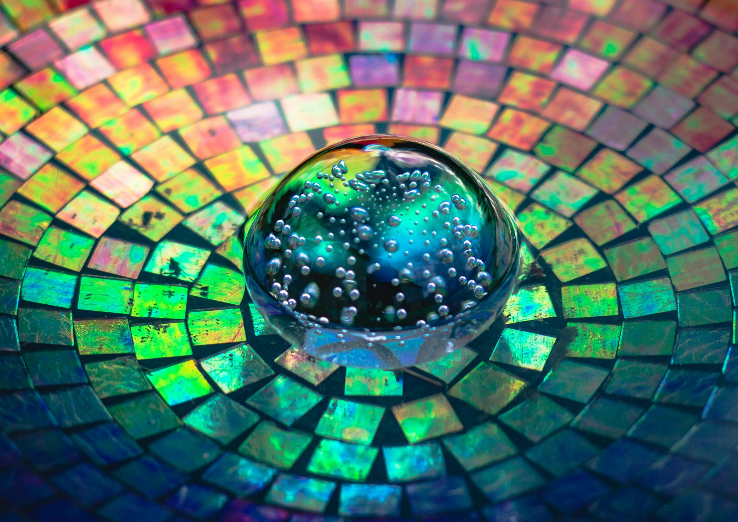 Glass on a colourful background