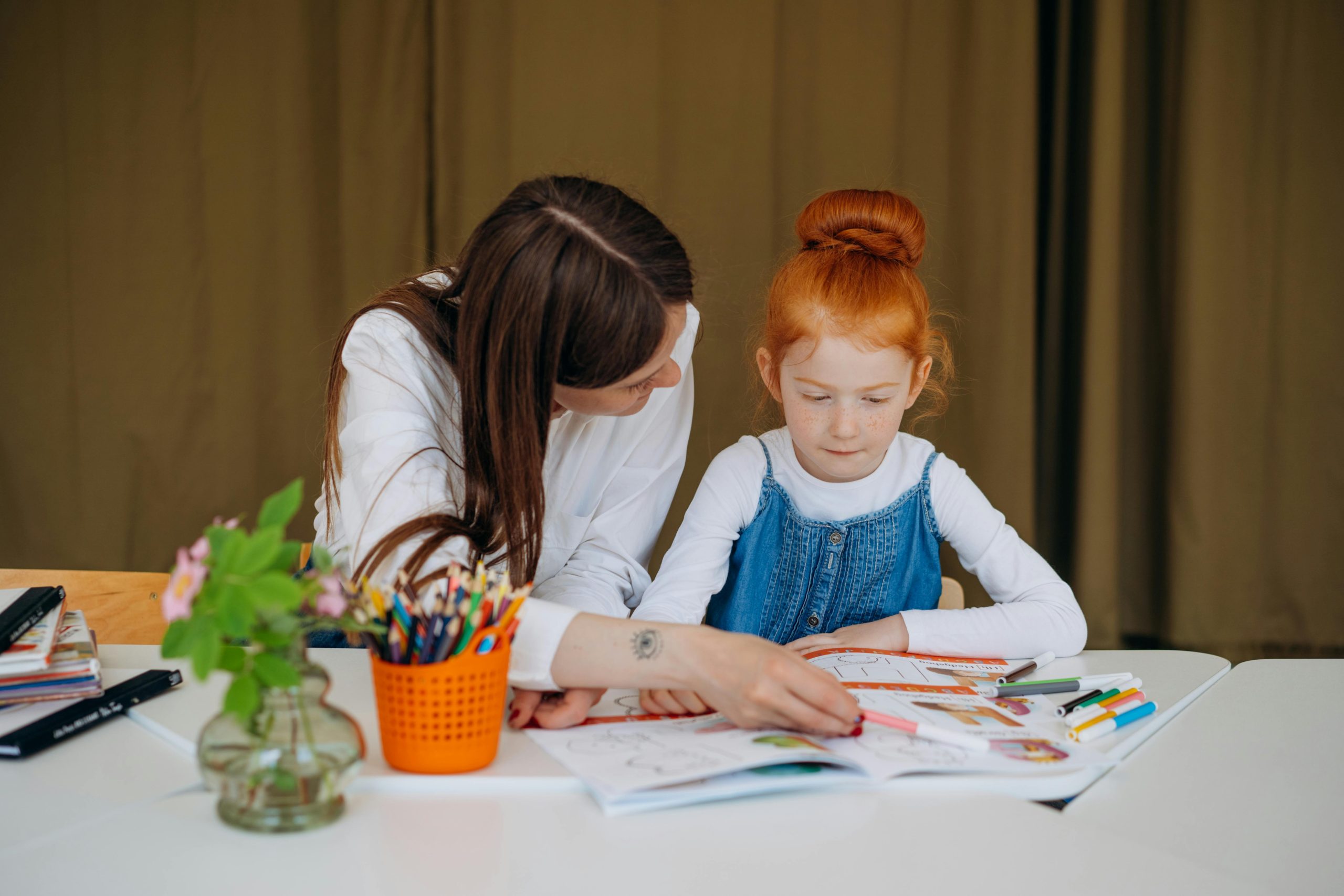 A teacher and student
