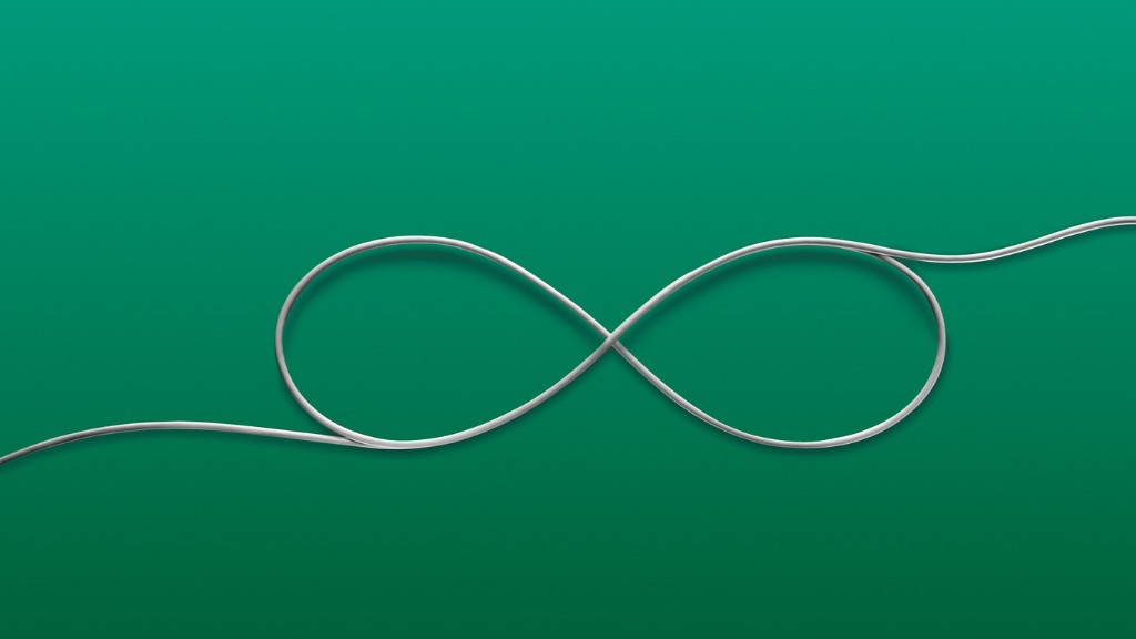 An electrical cord overlapped in an infinity symbol on a green background.