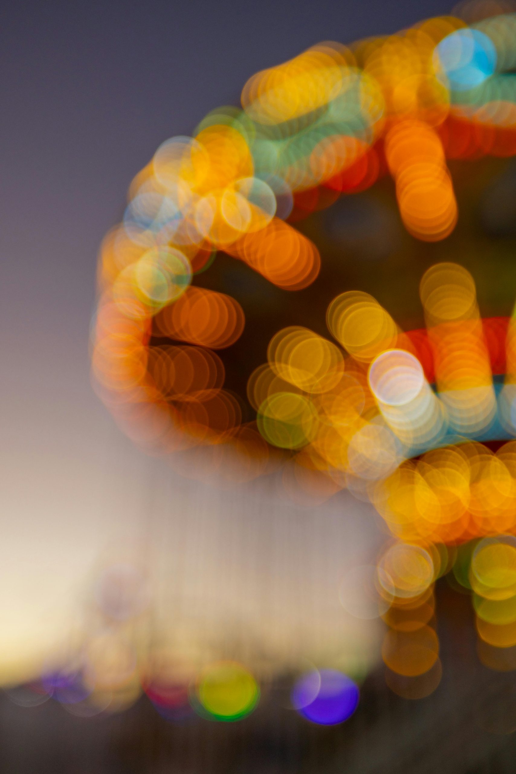 Blurred carousel at dusk