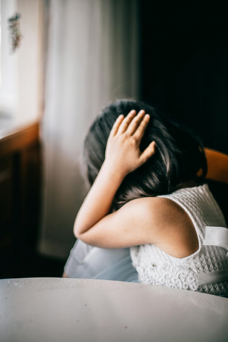 Distressed little girl