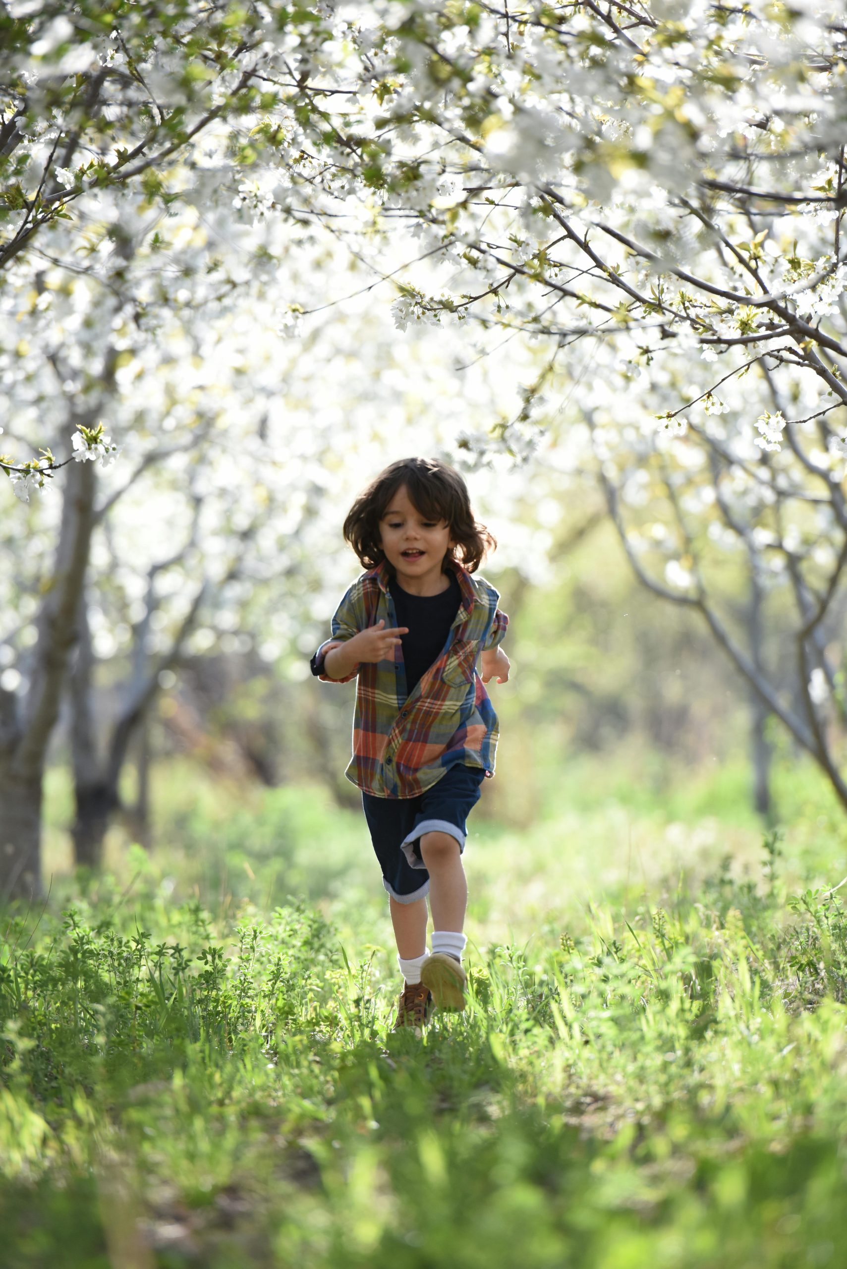 A little boy running