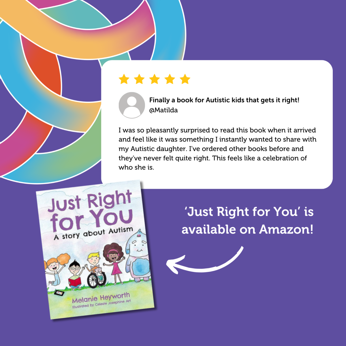 Image and review of the book, Just Right for You